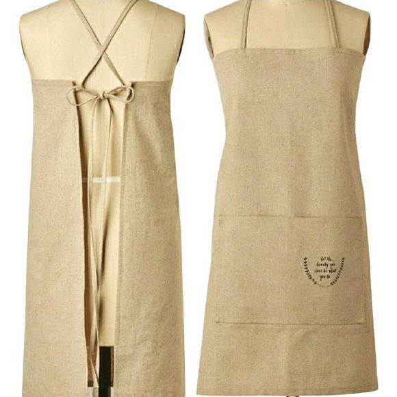 Rae Dunn Beige Linen-Cotton Apron - Stylish & Durable - Adult Size - Picture 8 of 10